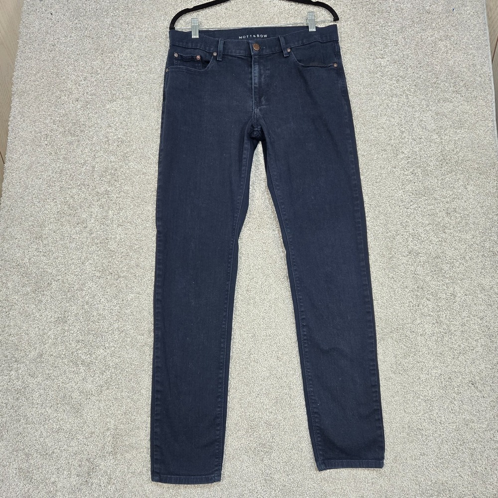 Mott & Bow Jeans Mens 32x32 Blue Skinny Stretch Dark Wash blue‎